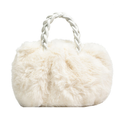 Dámska elegantná taška cez rameno, jednofarebná nadýchaná taška cez rameno, tkaná rúčka, crossbody kabelky, prenosné malé cestovné dievčenské tote