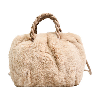 Dámska elegantná taška cez rameno, jednofarebná nadýchaná taška cez rameno, tkaná rúčka, crossbody kabelky, prenosné malé cestovné dievčenské tote