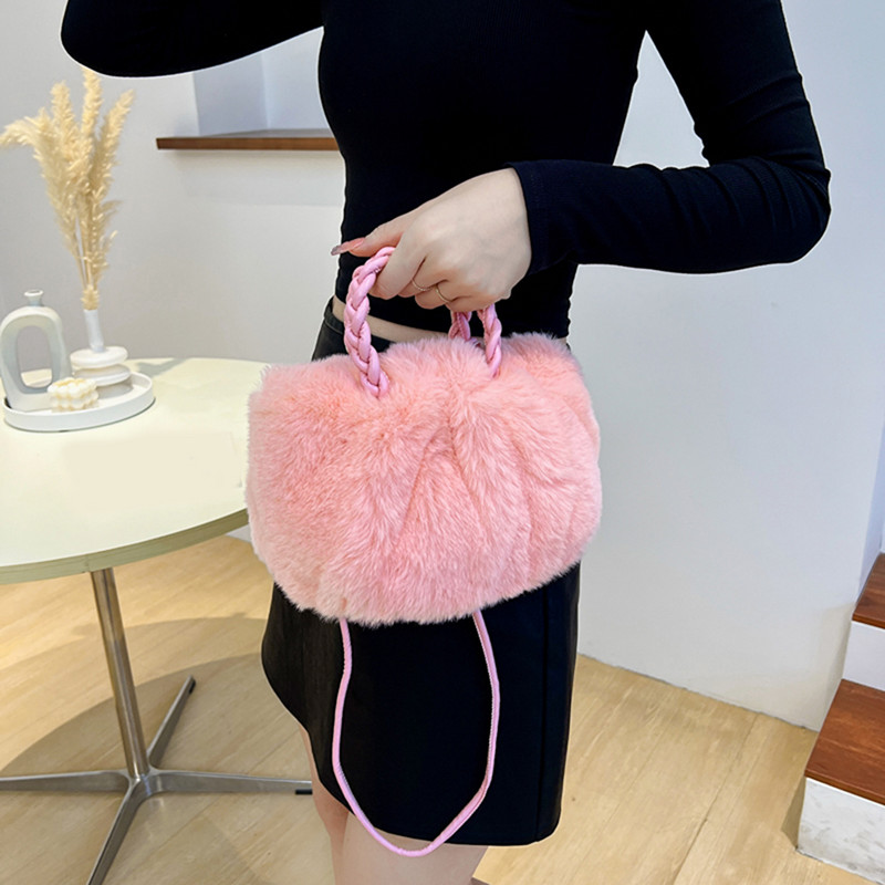 Dámska elegantná taška cez rameno, jednofarebná nadýchaná taška cez rameno, tkaná rúčka, crossbody kabelky, prenosné malé cestovné dievčenské tote