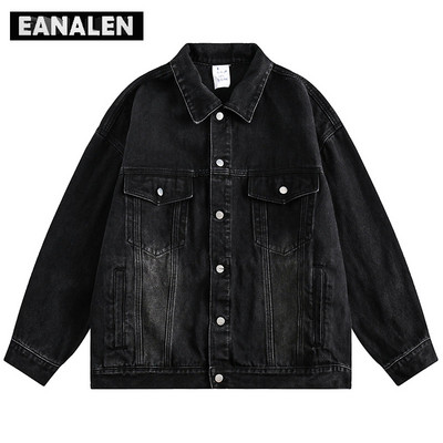 Harajuku Vintage Tie-Dye Τζιν Μπουφάν Ανδρικό Υπερμεγέθη Streetwear Rock Punk Gothic Μοτοσικλέτα Casual Πέτο Πουκάμισο τζιν Γυναικείο Y2K