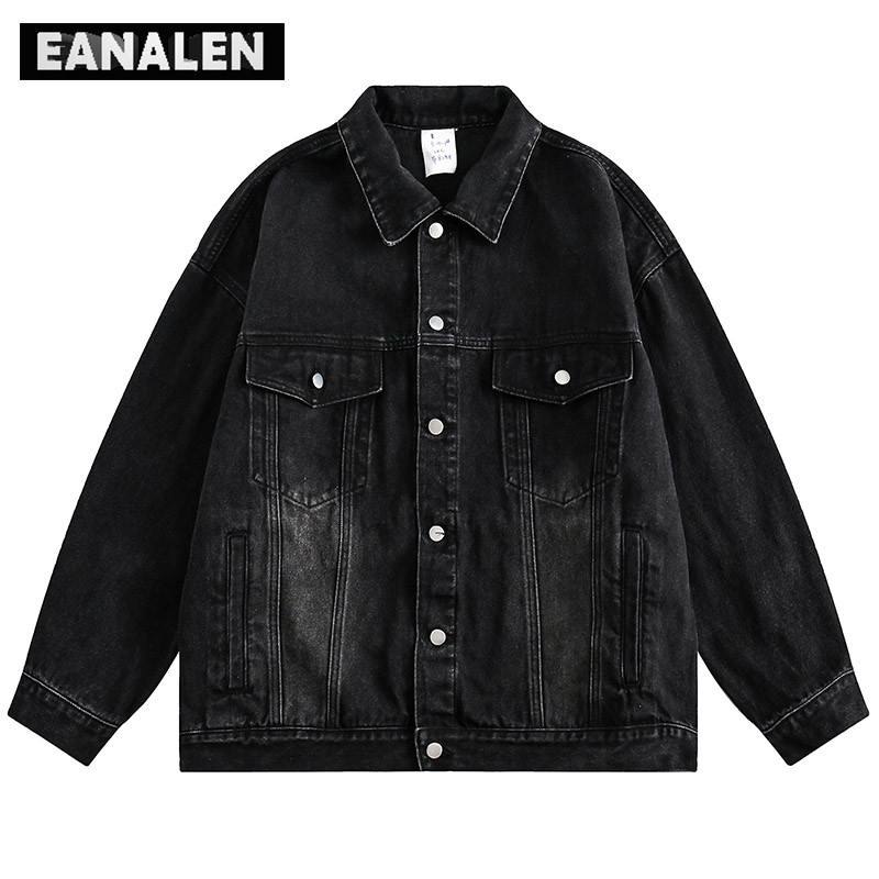 Harajuku Vintage Tie-Dye Τζιν Μπουφάν Ανδρικό Υπερμεγέθη Streetwear Rock Punk Gothic Μοτοσικλέτα Casual Πέτο Πουκάμισο τζιν Γυναικείο Y2K