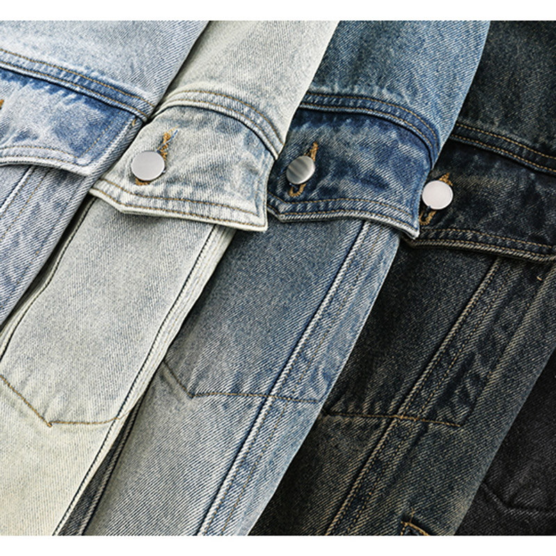 Harajuku Vintage Tie-Dye Τζιν Μπουφάν Ανδρικό Υπερμεγέθη Streetwear Rock Punk Gothic Μοτοσικλέτα Casual Πέτο Πουκάμισο τζιν Γυναικείο Y2K