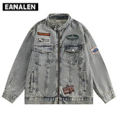 Harajuku Vintage Biker Racing Ανδρικό τζιν μπουφάν Υπερμεγέθη Streetwear Rock Punk Gothic Baseball Τζιν Μπουφάν Γυναικείο Boyfriend