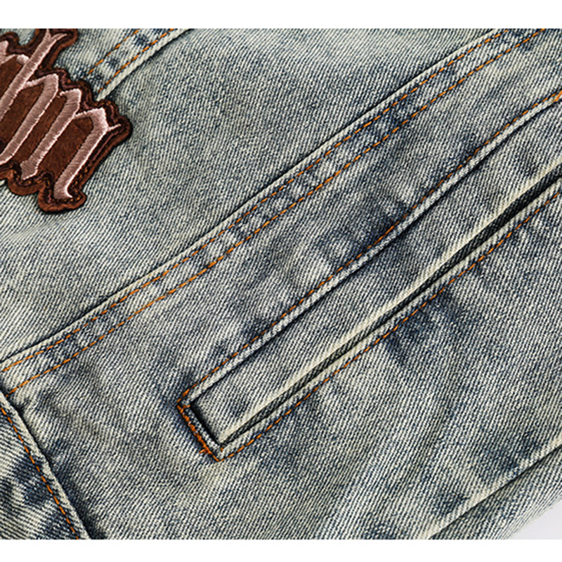 Harajuku Vintage Biker Racing Ανδρικό τζιν μπουφάν Υπερμεγέθη Streetwear Rock Punk Gothic Baseball Τζιν Μπουφάν Γυναικείο Boyfriend