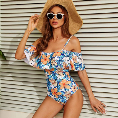 2023 Νέο Sexy Off The Shoulder Μαγιό Γυναικεία One Piece Γυναικείο μαγιό Ruffle Monokini Swim Wear XL
