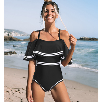 2023 Νέο Sexy Off The Shoulder Μαγιό Γυναικεία One Piece Γυναικείο μαγιό Ruffle Monokini Swim Wear XL