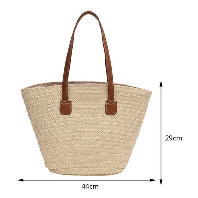 Straw Weave Tote Τσάντες Γυναικείες τσάντες ώμου Bohemian για γυναίκες 2023 Άνοιξη Καλοκαίρι Τσάντες παραλίας Casual Lady Travel Τσάντες αγορών