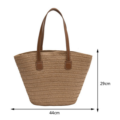 Straw Weave Tote Τσάντες Γυναικείες τσάντες ώμου Bohemian για γυναίκες 2023 Άνοιξη Καλοκαίρι Τσάντες παραλίας Casual Lady Travel Τσάντες αγορών