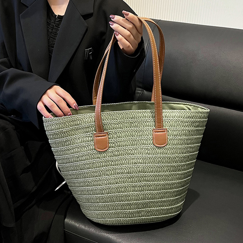 Straw Weave Tote Τσάντες Γυναικείες τσάντες ώμου Bohemian για γυναίκες 2023 Άνοιξη Καλοκαίρι Τσάντες παραλίας Casual Lady Travel Τσάντες αγορών