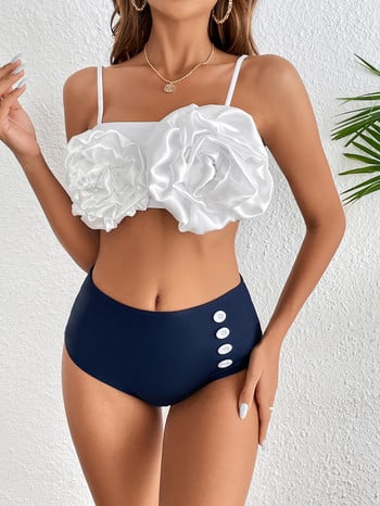 2023 Soild Swimsuit Halter Bikini Γυναικείο μαγιό Ψηλόμεσο μαγιό Μαγιό Beachwear Bandeau Biquini