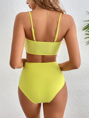 2023 Soild Swimsuit Halter Bikini Γυναικείο μαγιό Ψηλόμεσο μαγιό Μαγιό Beachwear Bandeau Biquini