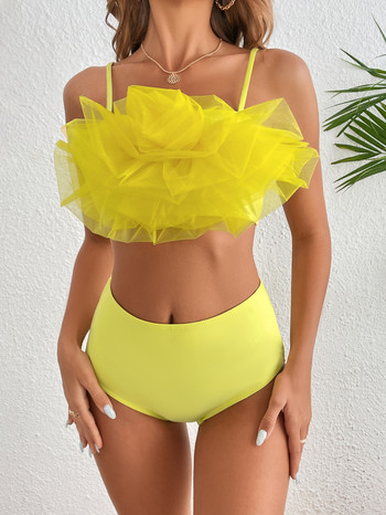 2023 Soild Swimsuit Halter Bikini Γυναικείο μαγιό Ψηλόμεσο μαγιό Μαγιό Beachwear Bandeau Biquini