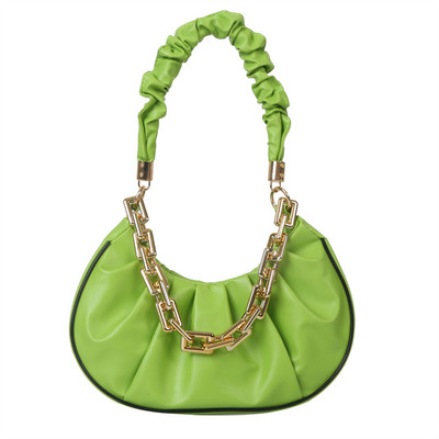 Γυναικείες πλισέ τσάντες ώμου Κορεάτικες τσάντες μασχάλης με ντάμπλινγκ Cloud τσάντες (πράσινες)