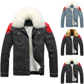 Îmbrăcăminte bărbătească Paltoane Duty Bărbați Iarnă Iarnă Jachetă Bărbați Toamnă Jachetă Gros Denim Reve Culoare Potrivită Catifea Puf Bărbați Pentru