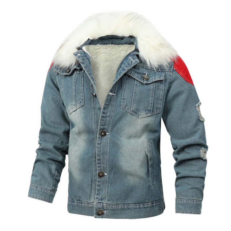 Îmbrăcăminte bărbătească Paltoane Duty Bărbați Iarnă Iarnă Jachetă Bărbați Toamnă Jachetă Gros Denim Reve Culoare Potrivită Catifea Puf Bărbați Pentru