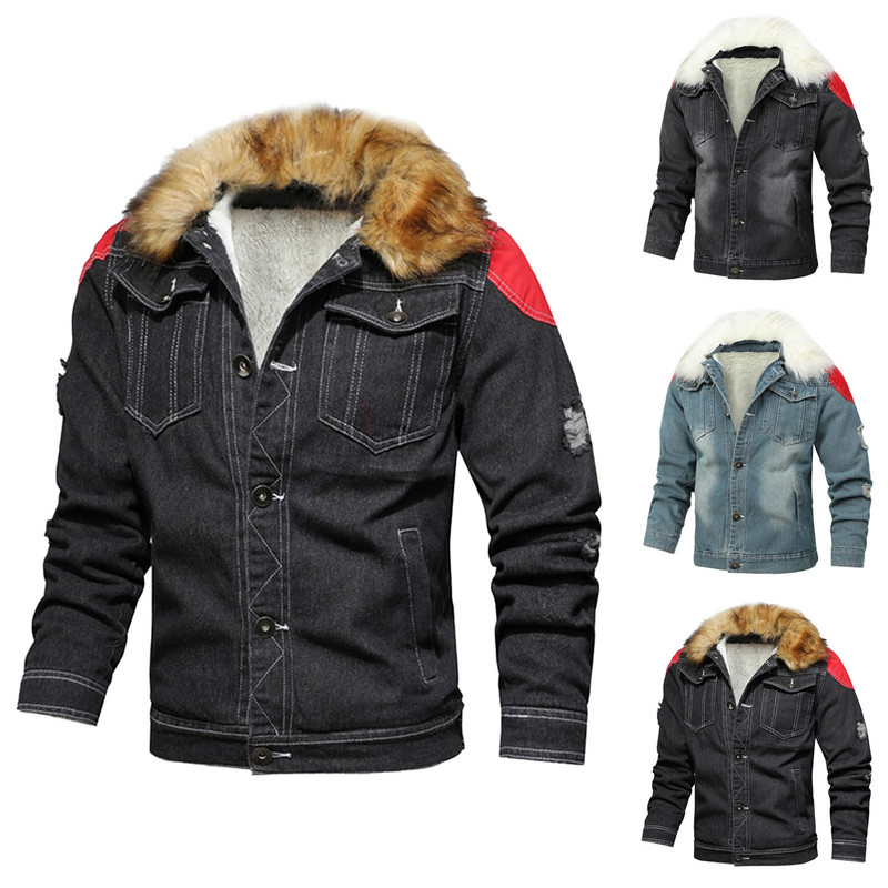 Îmbrăcăminte bărbătească Paltoane Duty Bărbați Iarnă Iarnă Jachetă Bărbați Toamnă Jachetă Gros Denim Reve Culoare Potrivită Catifea Puf Bărbați Pentru