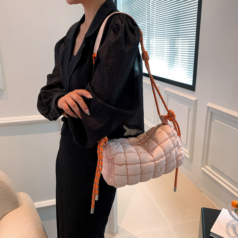 Dámska taška cez rameno, luxusná dizajnérska nylonová taška cez rameno, veľká kapacita, crossbody taška, ležérna jednoduchá dámska kabelka na dochádzanie, nákupná taška