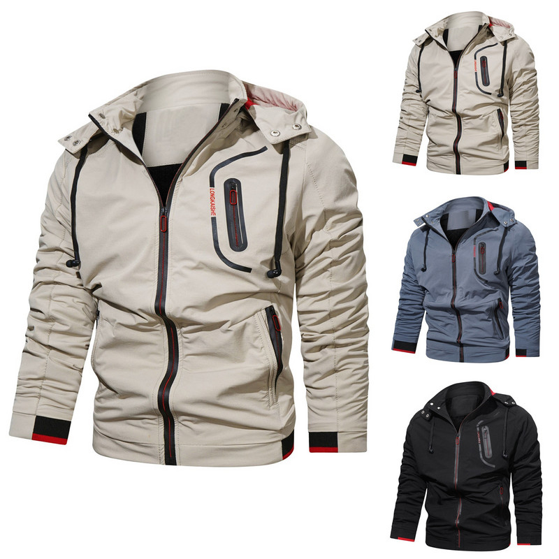 Παλτό Αντιανεμικό Ανδρικό μανίκι Χειμερινό 3xlt Αφαιρούμενο Φθινοπωρινό με κουκούλα μακριά Fleece Ανδρικό Μπουφάν Χειμερινό Μόδα Μπουφάν εξωτερικού χώρου Κάμπινγκ