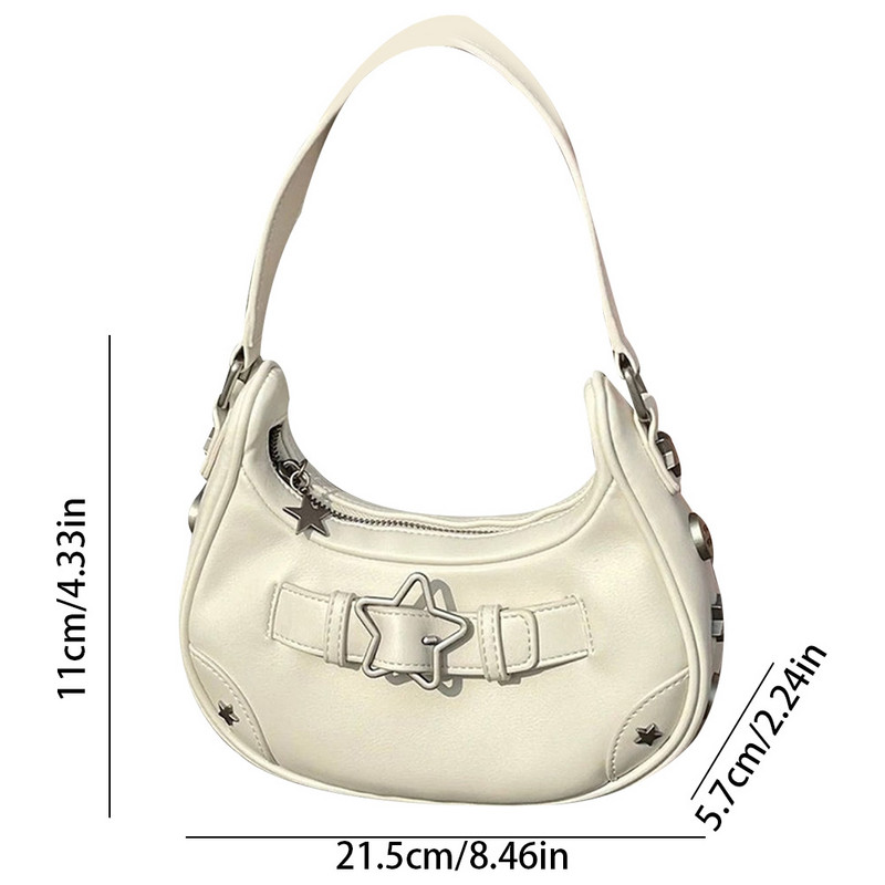 Genți de mână cu stea vintage pentru femei, de modă, cu umăr, geantă de subrat, poșetă de doamnă, din denim, Y2k, poșete pentru axile pentru femei.