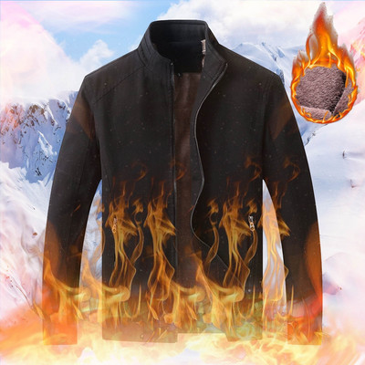 Χειμερινά Μπουφάν Ανδρικά Τζιν Ανδρικά Μπουφάν Winter Fleece Top Χειμερινό Stand-Up Χοντρό γιακά Φθινοπωρινό Βελούδινο Μπουφάν Ανδρικό Μπουφάν στα πλαϊνά