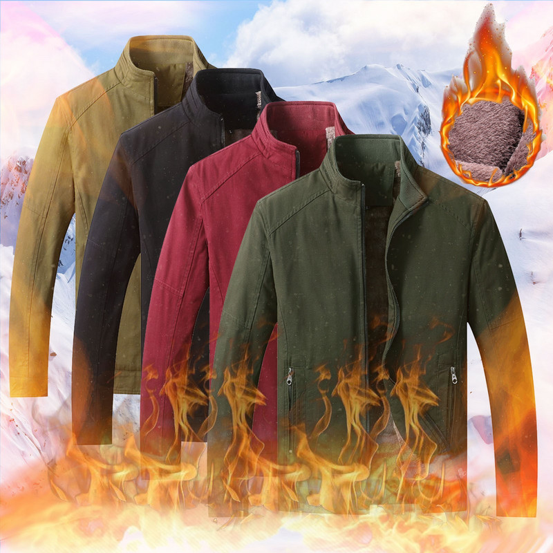 Χειμερινά Μπουφάν Ανδρικά Τζιν Ανδρικά Μπουφάν Winter Fleece Top Χειμερινό Stand-Up Χοντρό γιακά Φθινοπωρινό Βελούδινο Μπουφάν Ανδρικό Μπουφάν στα πλαϊνά