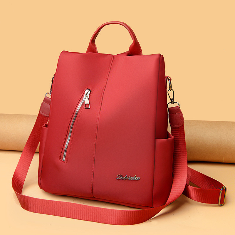 Disainer naiste seljakotid vargusvastased seljakotid lahtised vabaaja õpilaste koolikotid, diagonaalne tõmblukk, dekoratiivsed naiste õlakotid