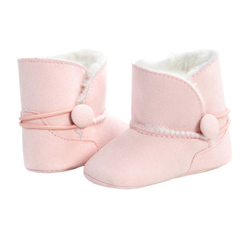 0-18 μηνών Νήπιο Μωρό Κοριτσάκια Αγόρια Χειμερινή μπότα χιονιού Μασίφ Fleece Ζεστά παπούτσια Επένδυση Χοντρή μπότα αντιολισθητική σόλα από καουτσούκ First Walkers