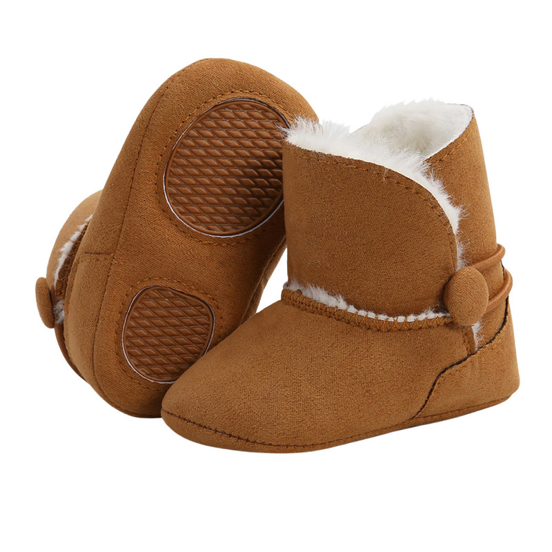 0-18 μηνών Νήπιο Μωρό Κοριτσάκια Αγόρια Χειμερινή μπότα χιονιού Μασίφ Fleece Ζεστά παπούτσια Επένδυση Χοντρή μπότα αντιολισθητική σόλα από καουτσούκ First Walkers