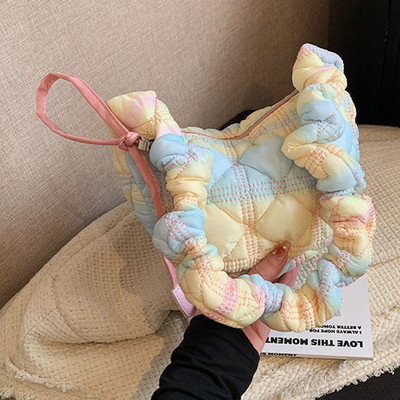 Korejske elegantne plisirane torbe s ručkom za žene Cloud Bags Karirane prošivene torbe za slobodno vrijeme Torba za skitnice Shopping torbe na rame Ženske