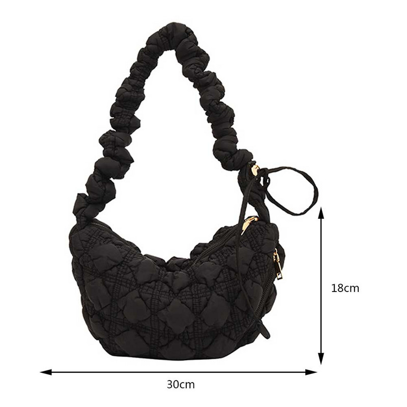 Κορεάτικες κομψές τσάντες με πλισέ λαβή για γυναίκες Τσάντες σύννεφο Καρό καπιτονέ Τσάντα ελεύθερου χρόνου για αγορές Τσάντες χιαστί ώμου Θηλυκά