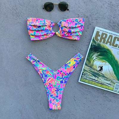 Sexy Print Micro Bikini 2023 Moteriškas maudymosi kostiumėlis Moteriškas maudymosi kostiumėlis Bikinių rinkinys Braziliškas raištelis, suvarstomas paplūdimio dėvimas maudymosi kostiumėlis