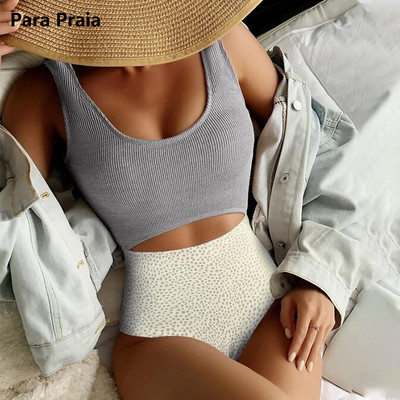 Para Praia Retro Hollow Out fürdőruha Női Összeillesztett egyrészes fürdőruha 2023 Bandeau Monokini fürdőruha női fürdőruha