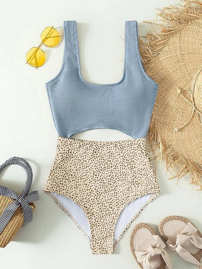 Naiste ujumistrikoo Para Praia Retro, õõnsad, ühes tükis ujumisriided, Bandeau Monokini 2023. aasta ujumisriided, naiste ujumisriided