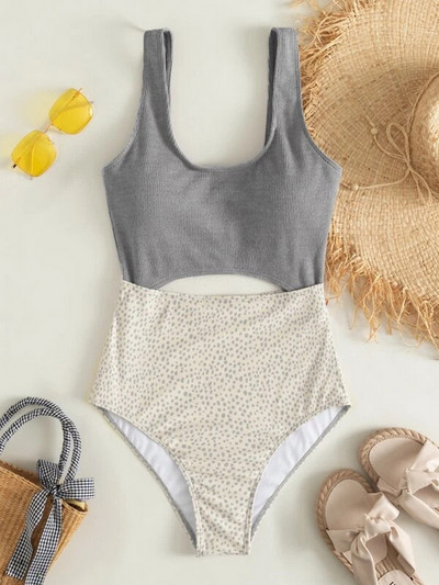 Naiste ujumistrikoo Para Praia Retro, õõnsad, ühes tükis ujumisriided, Bandeau Monokini 2023. aasta ujumisriided, naiste ujumisriided