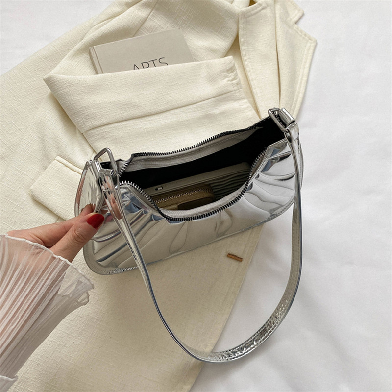 Γυναικείες τσάντες ταξιδιού Fashion πλισέ τσάντες μασχάλης PU Δερμάτινες casual απλές κομψές φορητές μονόχρωμες τσάντες σχεδιαστών