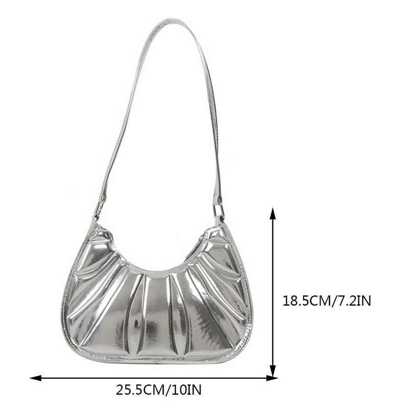 Γυναικείες τσάντες ταξιδιού Fashion πλισέ τσάντες μασχάλης PU Δερμάτινες casual απλές κομψές φορητές μονόχρωμες τσάντες σχεδιαστών