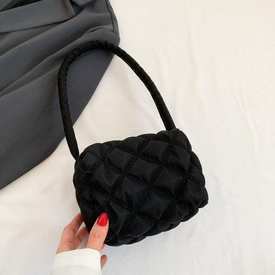 Nylonové malé tote tašky prešívané kosoštvorcové mriežkové dámske tašky cez rameno módne ležérne jednofarebné elegantné dámske tašky do podpazušia