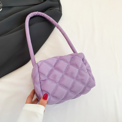 Nylonové malé tote tašky prešívané kosoštvorcové mriežkové dámske tašky cez rameno módne ležérne jednofarebné elegantné dámske tašky do podpazušia