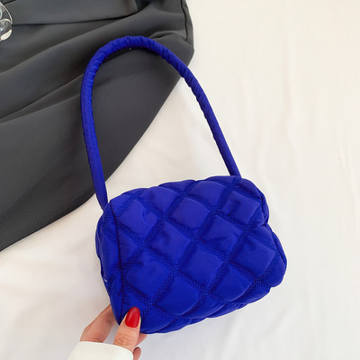 Nylonové malé tote tašky prešívané kosoštvorcové mriežkové dámske tašky cez rameno módne ležérne jednofarebné elegantné dámske tašky do podpazušia
