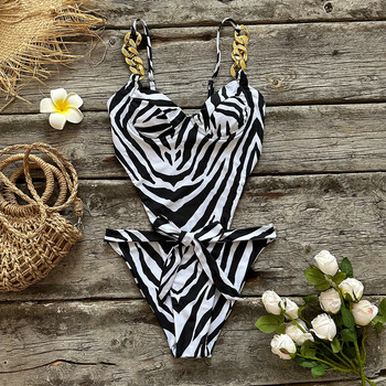 2023 Sexy Zebra Women One Piece μαγιό Γυναικείο μαγιό χωρίς πλάτη Monokini Κούφι έξω Μαγιό Μαγιό παραλίας