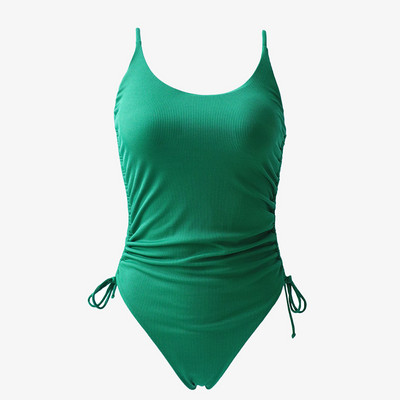 2023 Μαγιό One Piece Σέξι μαγιό με ψηλό κόψιμο Γυναικεία μαγιό με ραβδώσεις Καλοκαιρινά ρούχα παραλίας Κορδόνι