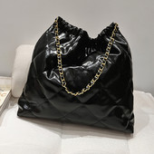 Geantă laterală moale de umăr pentru femei 2023 Trend Fashion Design Lanț cu fermoar mare Pânză de mână Genți de mână cu captuseală Genți de mână Poșetă