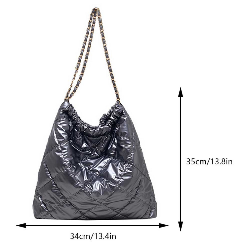 Geantă laterală moale de umăr pentru femei 2023 Trend Fashion Design Lanț cu fermoar mare Pânză de mână Genți de mână cu captuseală Genți de mână Poșetă