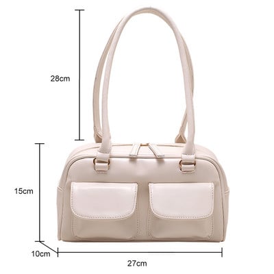 Ρετρό κόκκινη γυναικεία τσάντα Hobo λουστρίνι λουστρίνι πολυτελής τσάντα σχεδιαστή γυναικεία τσάντα ώμου μασχάλες