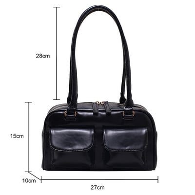 Ρετρό κόκκινη γυναικεία τσάντα Hobo λουστρίνι λουστρίνι πολυτελής τσάντα σχεδιαστή γυναικεία τσάντα ώμου μασχάλες