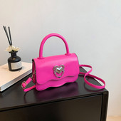 Γυναικείες τσάντες ώμου σε χρώμα Candy Τσάντες χιαστί μεταλλικές αγκράφες Μαλακό PU Δερμάτινο καφέ ώμου Τσάντα τσάντα γραφείου Messenger