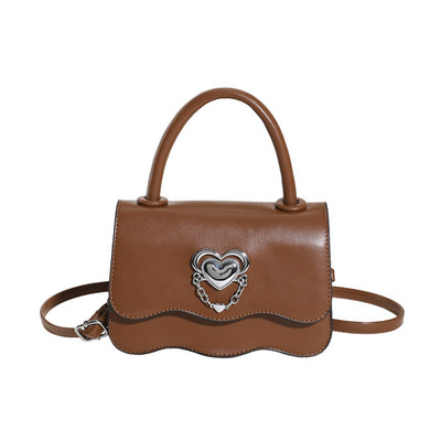 Γυναικείες τσάντες ώμου σε χρώμα Candy Τσάντες χιαστί μεταλλικές αγκράφες Μαλακό PU Δερμάτινο καφέ ώμου Τσάντα τσάντα γραφείου Messenger