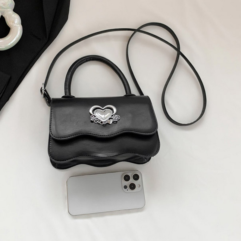 Γυναικείες τσάντες ώμου σε χρώμα Candy Τσάντες χιαστί μεταλλικές αγκράφες Μαλακό PU Δερμάτινο καφέ ώμου Τσάντα τσάντα γραφείου Messenger