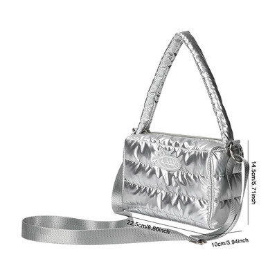 Módne prešívané bavlnené crossbody kabelky, značkové dámske polstrované kabelky, jednofarebné kabelky cez rameno s hornou rukoväťou, dámske denné kabelky, nakupujúce