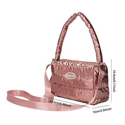 Módne prešívané bavlnené crossbody kabelky, značkové dámske polstrované kabelky, jednofarebné kabelky cez rameno s hornou rukoväťou, dámske denné kabelky, nakupujúce